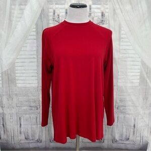 Eileen Fisher Size Small Red Jersey Raglan Sleeve Sleeve Crew Neck Top Shirt NWT